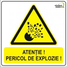 Sticker psi pericol explozie 14x14cm